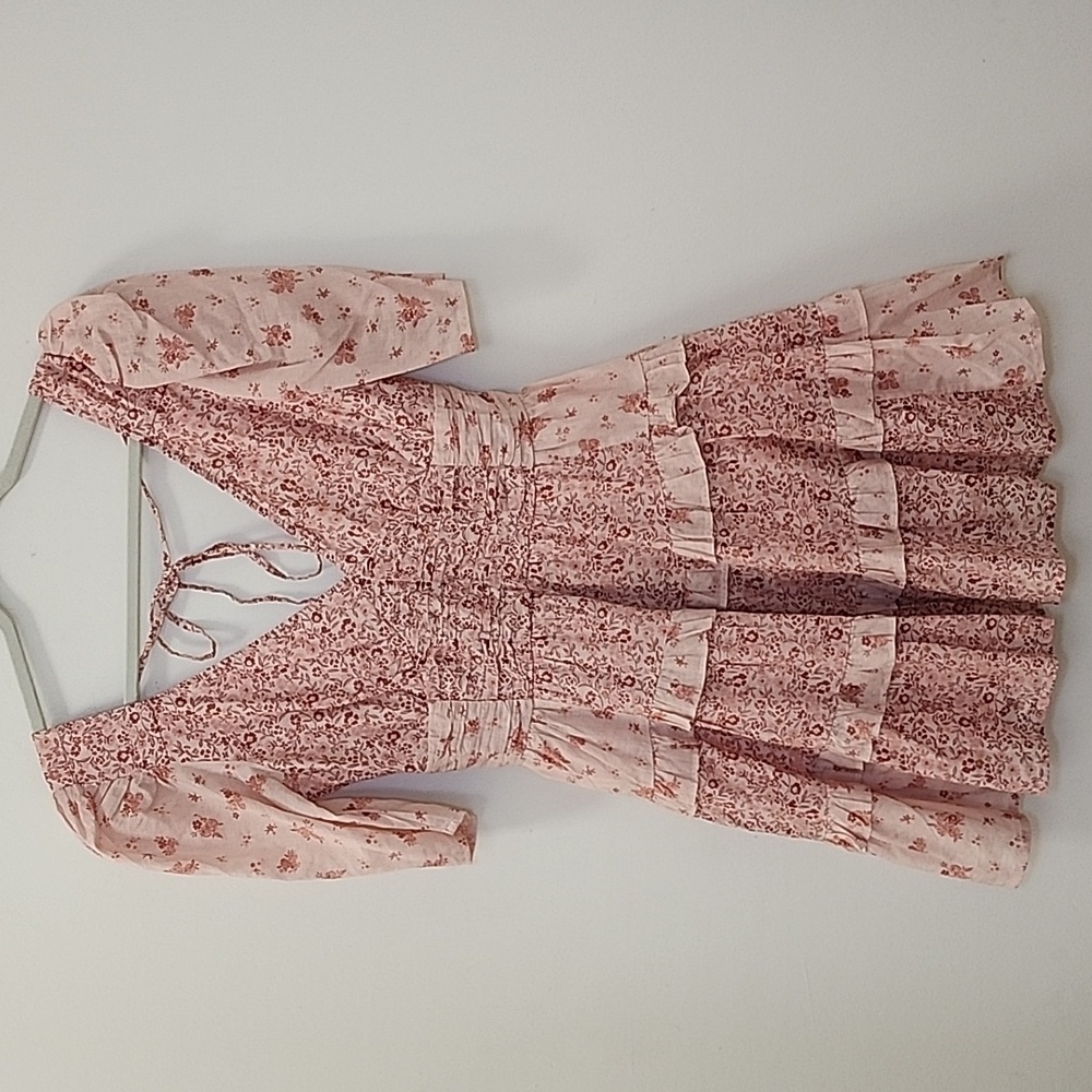 American EAGLE Y2K Baby Doll Ruffled  Floral Pink Dress Size Small - Picture 3 of 16
